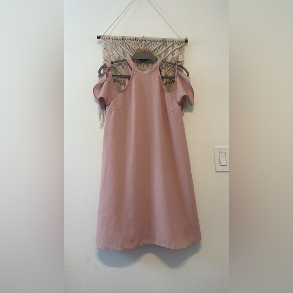 Adorable Pastel Pink Cold Shoulder Dress